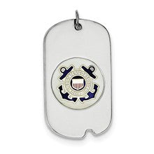 Sterling Silver US Coast Guard Dog Tag Charm hide-image