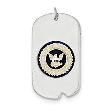 Sterling Silver US Navy Dog Tag Charm hide-image