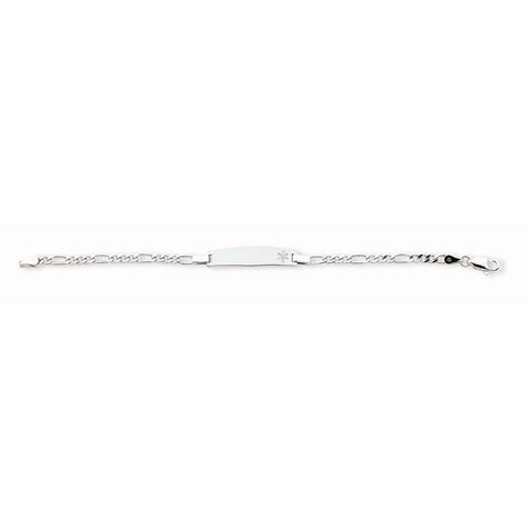 Sterling Silver Non-Enameled Medical Id Figaro Link Bracelet