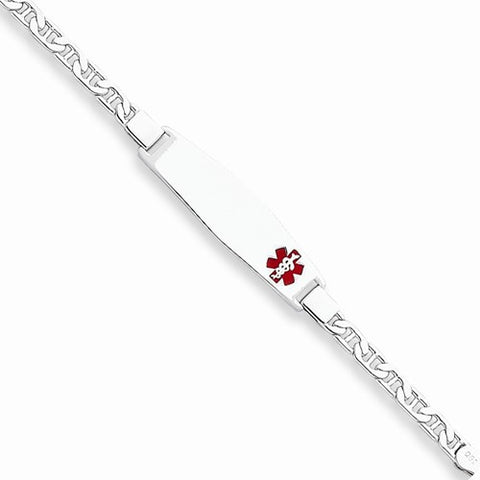 Sterling Silver Medical Id Anchor Link Bracelet