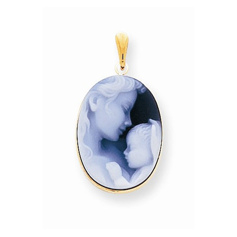 14k Gold 15x20mm Agate Cameo with Sentiment pendant, Appealing Pendants for Necklace