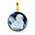 14k Gold 16x16mm Circular Raphael Angel Agate Cameo Pendant, Pendants for Necklace