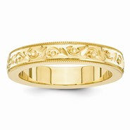 14k Yellow Gold fancy Wedding Band