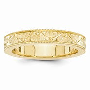 14k Yellow Gold fancy Wedding Band