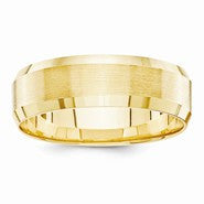 14k Yellow Gold 6mm Brushed and Polished Wedding Band