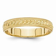 14k Yellow Gold 3mm Design Etched Wedding Band