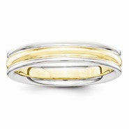 14k Two-Tone 4mm Ridged Wedding Band