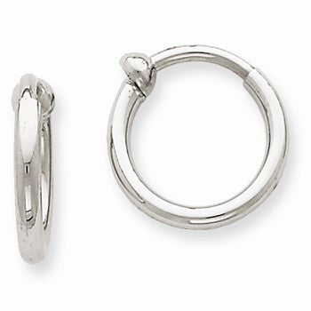 14k White Gold Non-Pierced Hoop Earrings