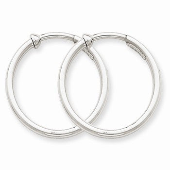 14k White Gold Non-pierced Earring Hoops Earrings