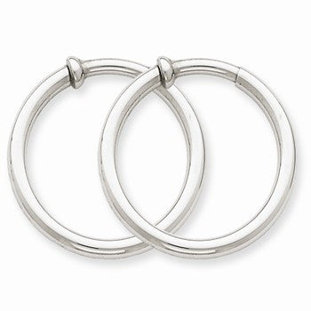 14k White Gold Non-pierced Earring Hoops Earrings