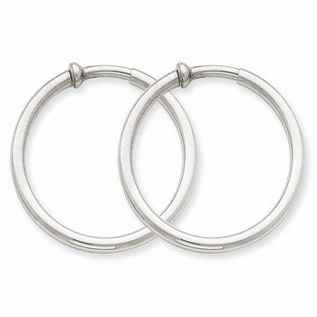 14k White Gold Non-pierced Earring Hoops Earrings