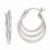 14k White Gold Triple Hoop Earrings