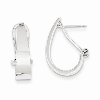 14k White Gold Polished Hoop Earrings