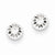 14k White Gold Polished Diamond-Cut Half Ball Post Earrings