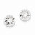 14k White Gold Polished Diamond-Cut Half Ball Post Earrings