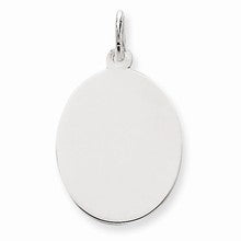 14k White Gold Plain .018 Gauge Oval Engravable Disc Charm hide-image