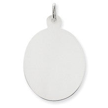 14k White Gold Plain .018 Gauge Oval Engravable Disc Charm hide-image