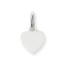 14k White Gold Plain .011 Gauge Engravable Heart Charm hide-image