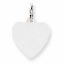 14k White Gold Plain .035 Gauge Engravable Heart Charm hide-image