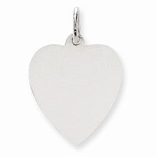 14k White Gold Plain .011 Gauge Engravable Heart Charm hide-image