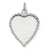 14k White Gold Etched Design .013 Gauge Engravable Heart Charm hide-image