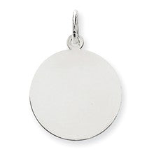 14k White Gold Plain .013 Gauge Round Engravable Disc Charm hide-image