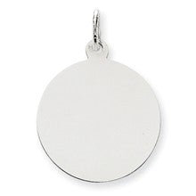 14k White Gold Plain .035 Gauge Round Engravable Disc Charm hide-image