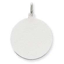 14k White Gold Plain .018 Gauge Round Engravable Disc Charm hide-image