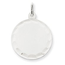 14k White Gold Plain .013 Gauge Round Engravable Disc Charm hide-image