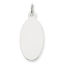 14k White Gold Plain .018 Gauge Elliptical Engravable Disc Charm hide-image