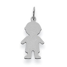 14k White Gold Plain Small .011 Gauge Engravable Boy Charm hide-image