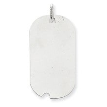 14k White Gold Dog Tag Disc Charm hide-image