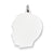 14k White Gold Plain Large Facing Left Engravable Boy Charm hide-image