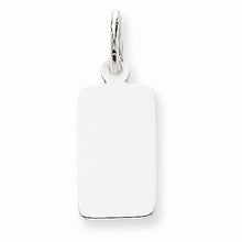 14k White Gold Plain .009 Gauge Rectangular Engravable Charm hide-image