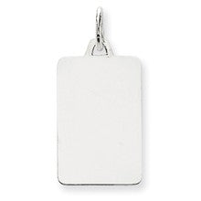 14k White Gold Plain .011 Gauge Rectangular Engravable Charm hide-image