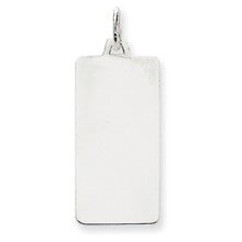 14k White Gold Plain .011 Gauge Rectangular Engravable Star Charm hide-image