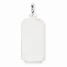 14k White Gold Plain .027 Gauge Rectangular Engravable Charm hide-image