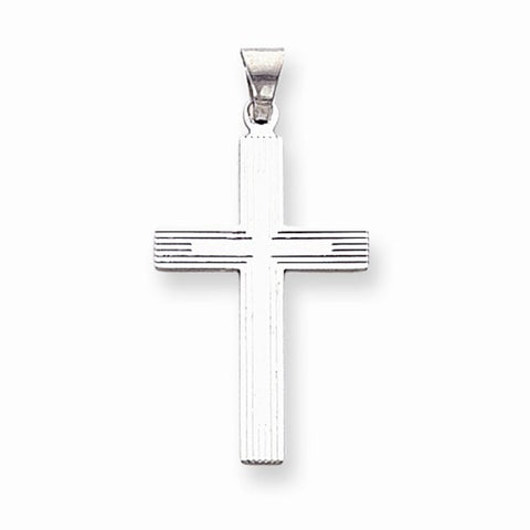 14k White Gold Solid Cross pendant, Stylish Pendants for Necklace