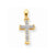 14k Gold & Rhodium Diamond Cross Pendant, Alluring Pendants for Necklace