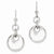 14k White Gold Round Puff Dangle Leverback Earrings