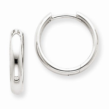 14k White Gold Hinged Hoop Earrings