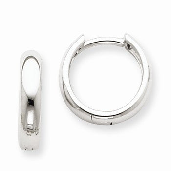 14k White Gold Hinged Hoop Earrings