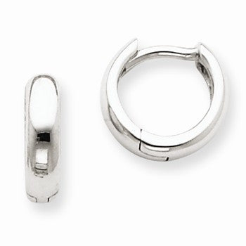 14k White Gold Hinged Hoop Earrings