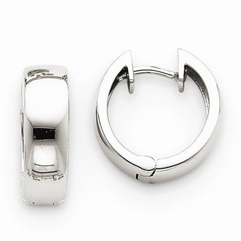 14k White Gold Hinged Hoop Earrings