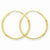 14k Yellow Gold 1.5mm Satin Diamond-cut Endless Hoop Earrings