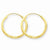 14k Yellow Gold 1.5mm Satin Diamond-cut Endless Hoop Earrings