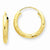 14k Yellow Gold 2mm Satin Diamond-cut Endless Hoop Earrings