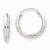 14k White Gold 2mm Diamond-cut Endless Hoop Earrings