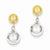 14k Two-tone Polished Ball Dangle Post Earrings