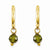 14k Green Gold CZ Dangle Half Hoop Earrings